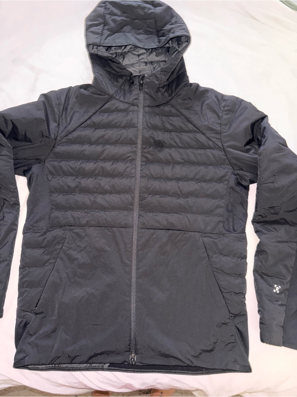 lululemon athletica Men's Black Hooded Puffer Jacket